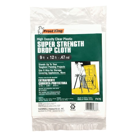 Thermwell Products Frost King 9 ft. W X 12 ft. L X 0.47 mil Plastic Drop Cloth 1 pk P470